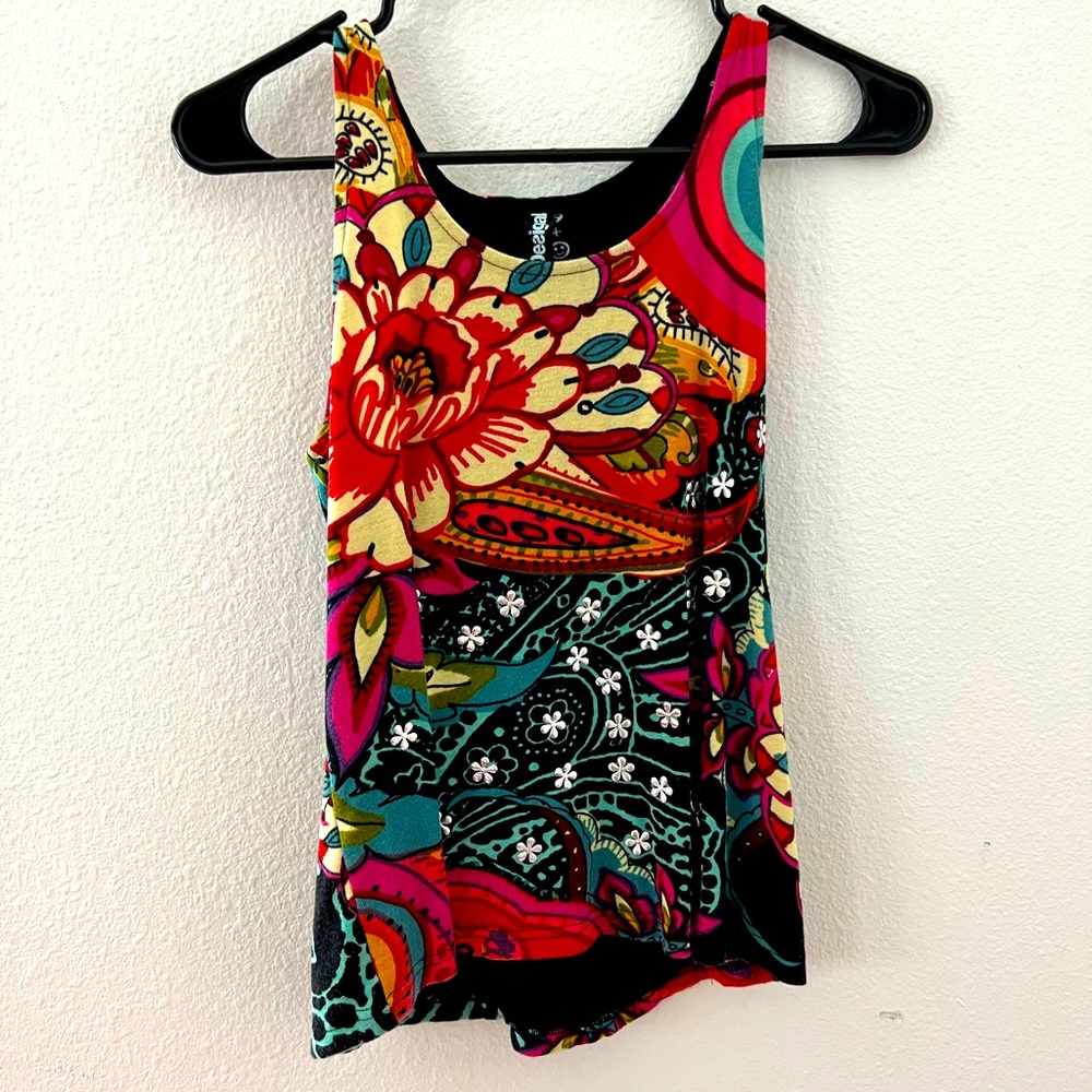 Desigual tank with braided back size small